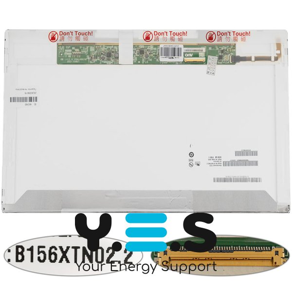 Матриця 15.6" B156XTN02.2 1366×768 40pin LED глянцева, роз’єм зліва внизу (renew)