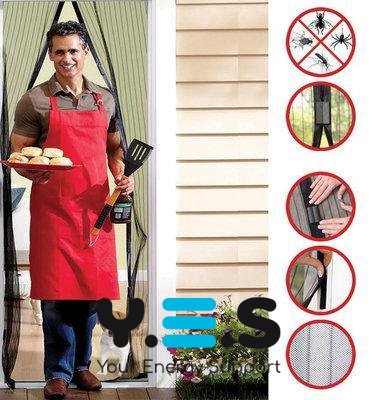 Антимоскітна штора-сітка Magic Mesh на магнітах для дверей 100×190 см від комах