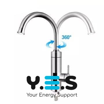 Проточний водонагрівач Delimano RX-016 з дисплеєм, хромований метал