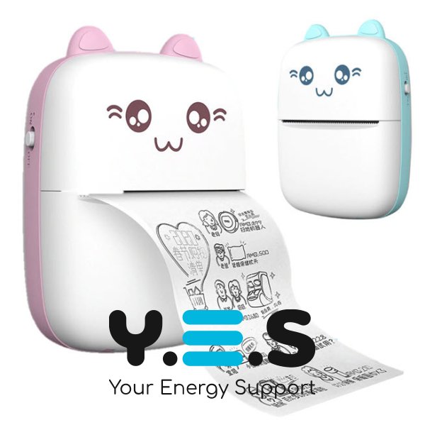 Портативний дитячий Bluetooth мініпринтер з термодруком без чорнил, Android/iOS, USB-зарядка