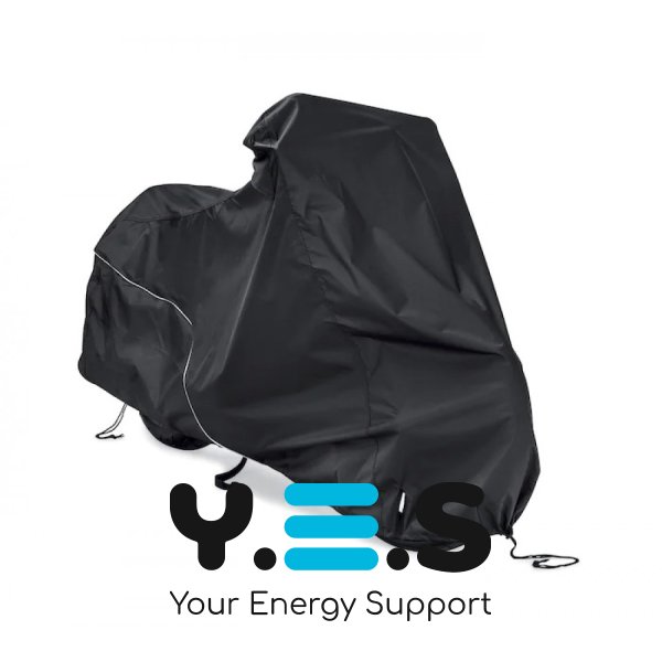 Вологозахисний тент-чохол для мотоцикла/мопеда з термопанелями та світловідбивачами