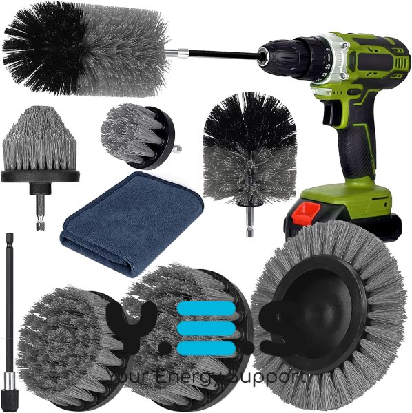 Насадки-щітки для дрилі та шуруповерта 8в1: плитка, ванна, килими, авто + подовжувач і серветка