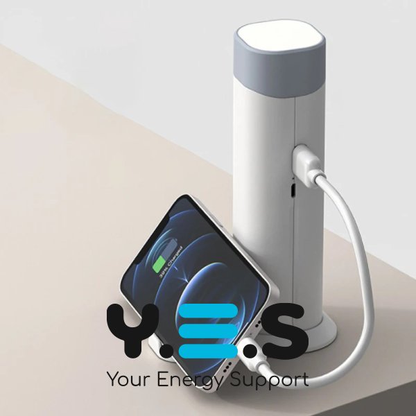 Портативний LED ліхтар-світильник з PowerBank 20000 мА·год і бездротовою зарядкою телефону