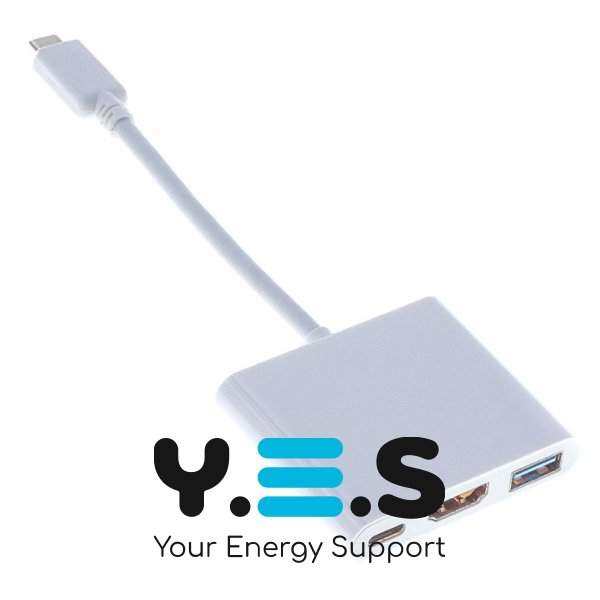 Перехідник-хаб Buro USB‑C (штекер) → HDMI 4K (гніздо), USB адаптер