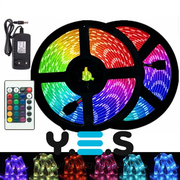 Світлодіодна RGB-стрічка 5 м для ТВ і монітора з пультом, універсальна LED-підсвітка