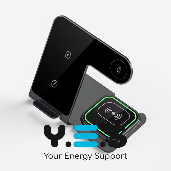 Бездротова зарядна станція 3-в-1 15 Вт: магнітна підставка для телефону, годинника й навушників