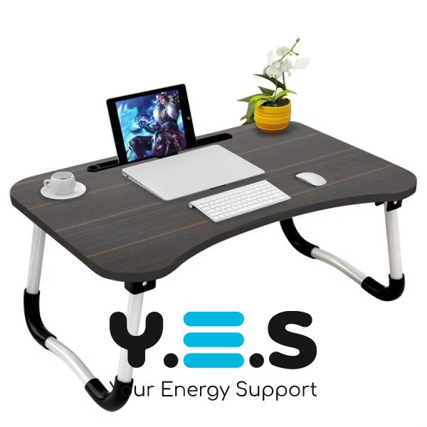 Портативний розкладний столик для ноутбука з протиковзкими ніжками та підсклянником