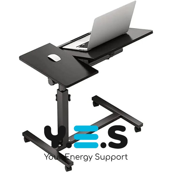 Наддиванний столик на коліщатках 64200 з подвійною стільницею T01 — мобільний і зручний