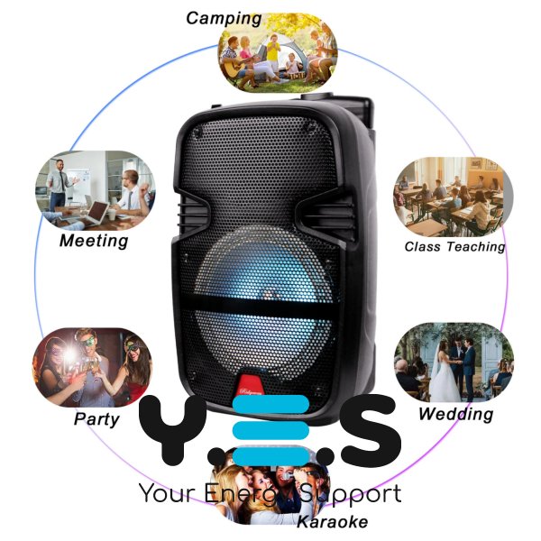 Бездротова Bluetooth-колонка 6,5" з підсвіткою та мікрофоном, караоке