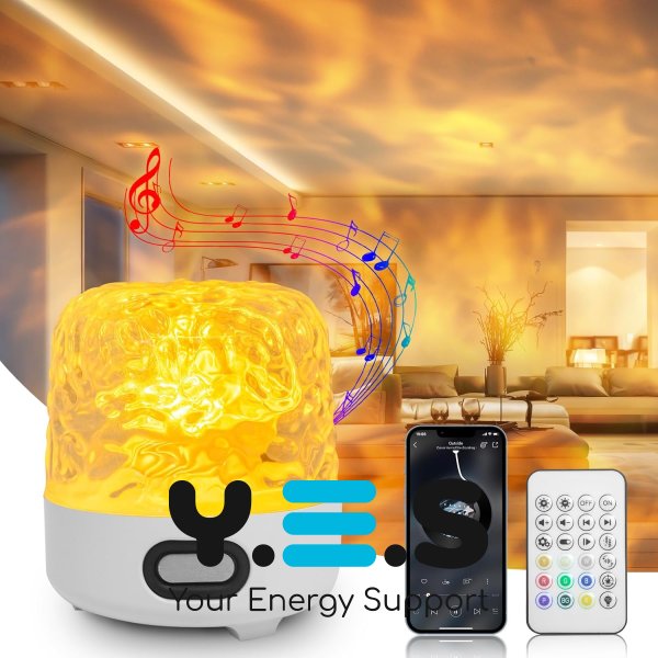 Проектор морських риб з колонкою для релаксу, настільний LED-світильник з пультом керування