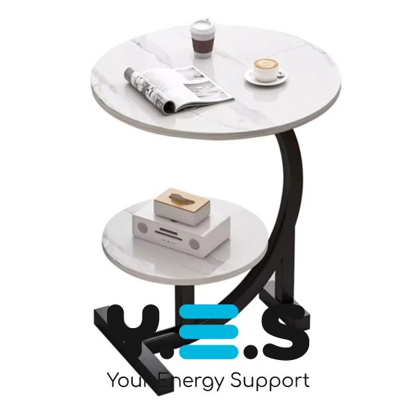 Двоярусний приставний С-подібний столик 64229 для дивана та ліжка