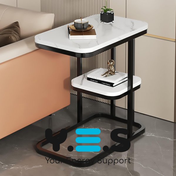 Двоярусний приставний журнальний столик 5496 для ноутбука, 50×30×58 см