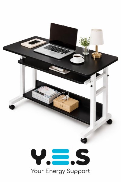 Регульований мобільний комп’ютерний стіл 1845 з висувною підставкою для клавіатури