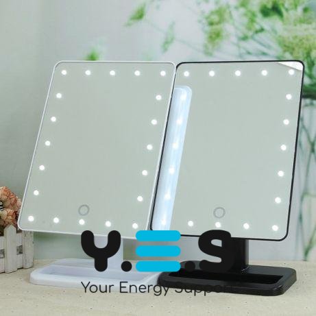 Квадратне настільне дзеркало для макіяжу з LED-підсвіткою та сенсорним керуванням Smart Touch