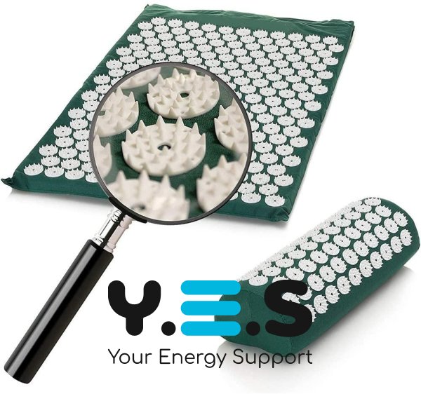 Акупунктурний масажний килимок із валиком-подушкою для голови