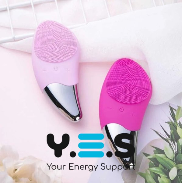 Силіконова електрична щітка Sonic Facial Brush з вібромасажем для очищення обличчя та тіла