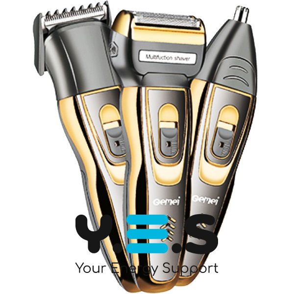 Мультистайлер-тример ProGemei GM-595 3-в-1 для стрижки волосся, титанове покриття