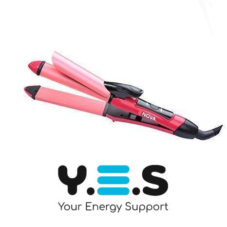 Праска-стайлер для волосся NOVA NHC-2009 2в1 кераміка: випрямлення і завивка (щипці)