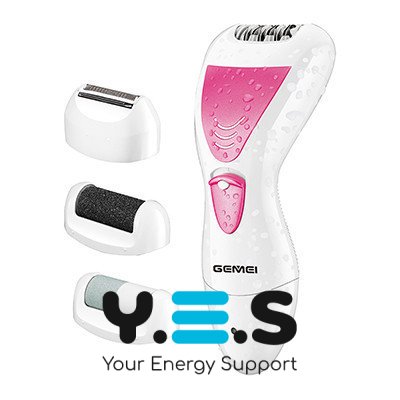 Жіночий епілятор Gemei GM-7006 4-в-1 з насадками для педикюру