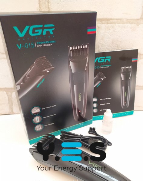 Професійна акумуляторна машинка для стрижки VGR V-015 з USB-зарядкою