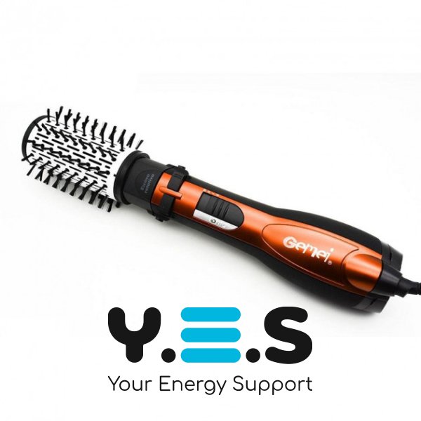 Фен-стайлер 3 в 1 GEMEI GM4828: повітряна щітка, обертовий гребінець, мультистайлер для укладки
