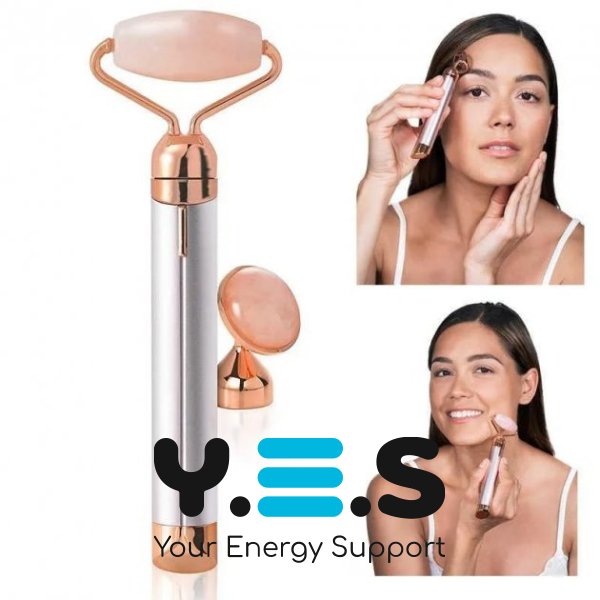 Електричний кварцовий вібромасажер-ролик для обличчя Flawless Contour з насадками
