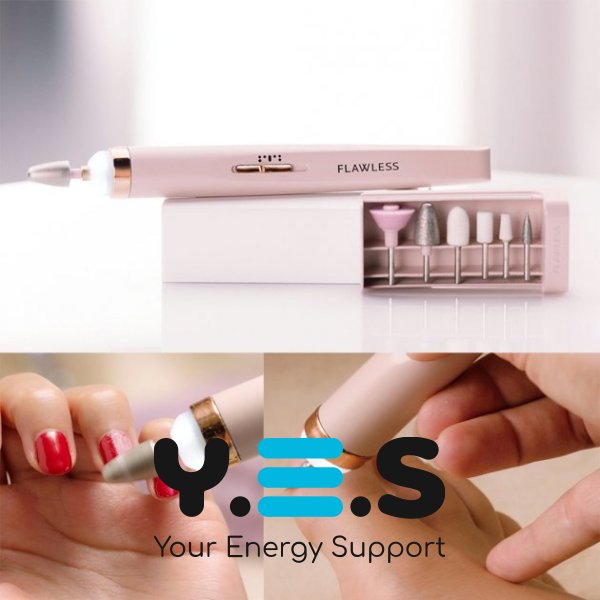 Портативний домашній фрезер для манікюру/педикюру Flawless Salon Nails, ручка + 5 насадок