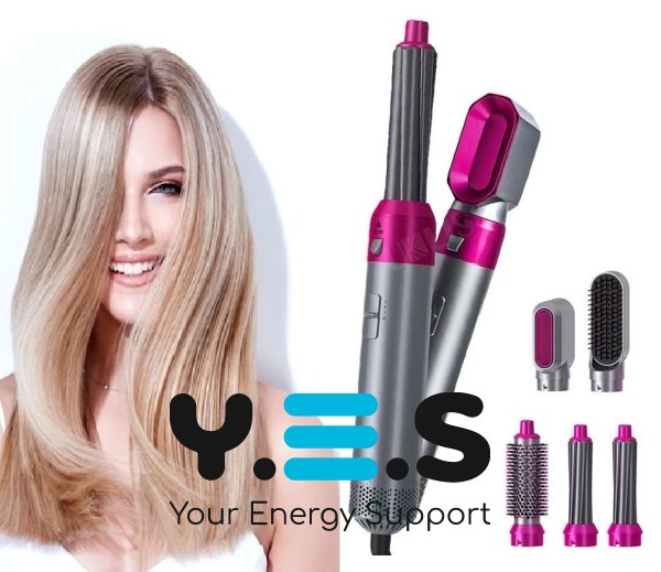 Повітряний мультистайлер Hot Air Styler 5-в-1: сушіння, випрямлення, обʼєм і локони з насадками