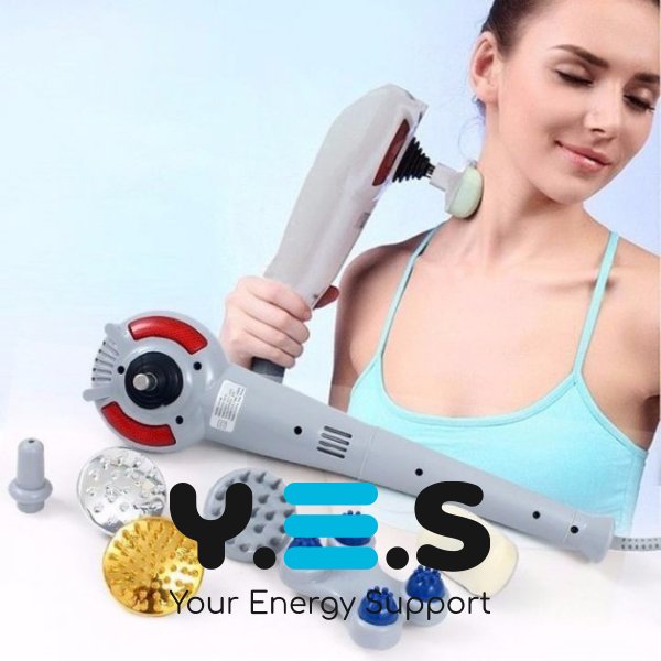 Універсальний ручний вібромасажер для тіла Maxtop Magic Massager 8в1 з ІЧ та насадками