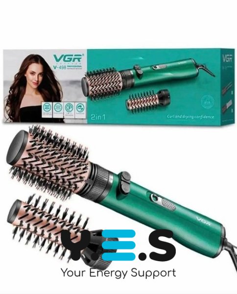 Фен-стайлер VGR V-498 2в1: фен-щітка браш для волосся, 2 швидкості