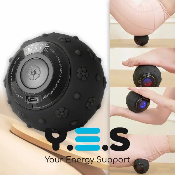 Вібромасажер-куля 9 см на акумуляторі, 5 режимів масажу для тіла /16992