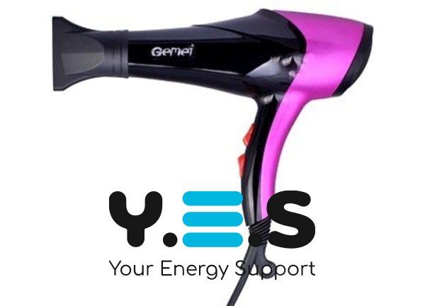 Фен для волосся GEMEI GM-1766 2.6 кВт AC — потужний професійний сушарка для укладки