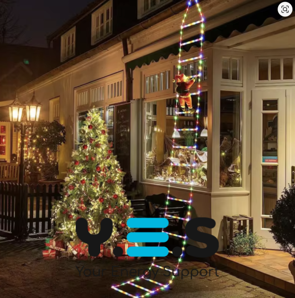 Світлодіодна новорічна гірлянда «Санта Клаус на сходах» 1 м, mix, XL-71-2