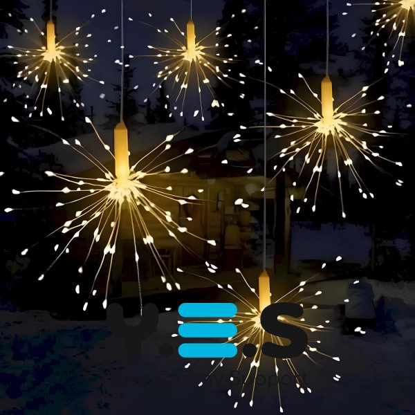 Світлова новорічна гірлянда‑феєрверк «штора» XL‑81‑20, мідний дріт, 3×0,3 м