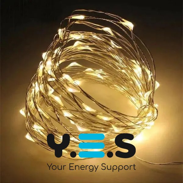 Гірлянда-лісочка універсальна 5 м, 300 LED, тепле світло, живлення USB+батарейка