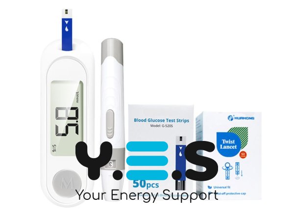Глюкометр HH-XT520 від батарейки + 50 тест-смужок, вимірювач рівня глюкози в крові