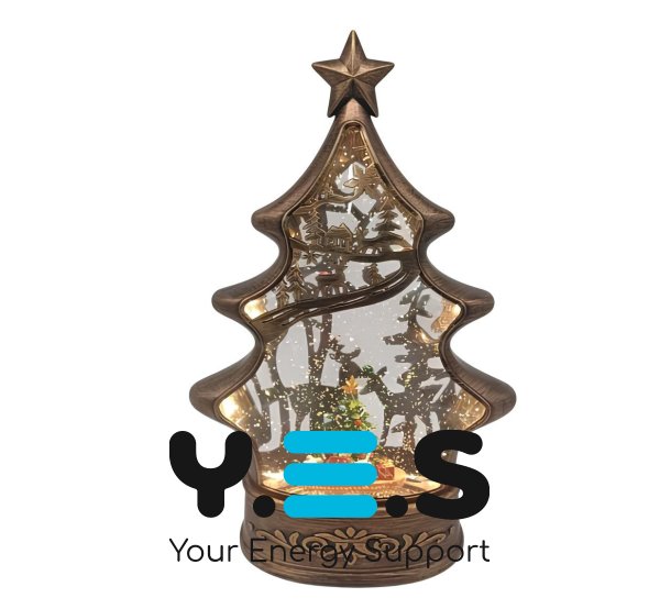 Декоративний світильник-ліхтар «Ялинка» з Дідом Морозом, USB-живлення