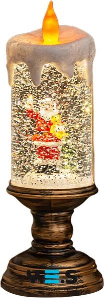 Новорічний LED-світильник-декор HC-G032 «Свічка» зі снігопадом і музикою