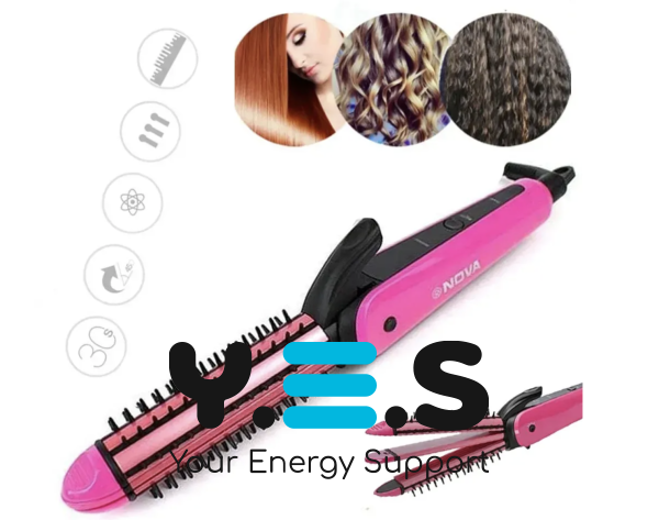 Багатофункціональний стайлер-утюжок Nova NHC-8890 3-в-1: випрямлення, гофре, локони