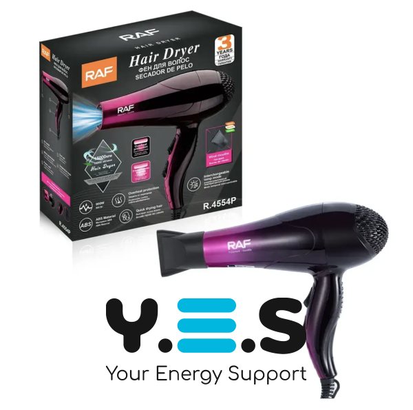 Фен для волосся RAF R.4554 900 Вт — швидке й безпечне сушіння та укладання