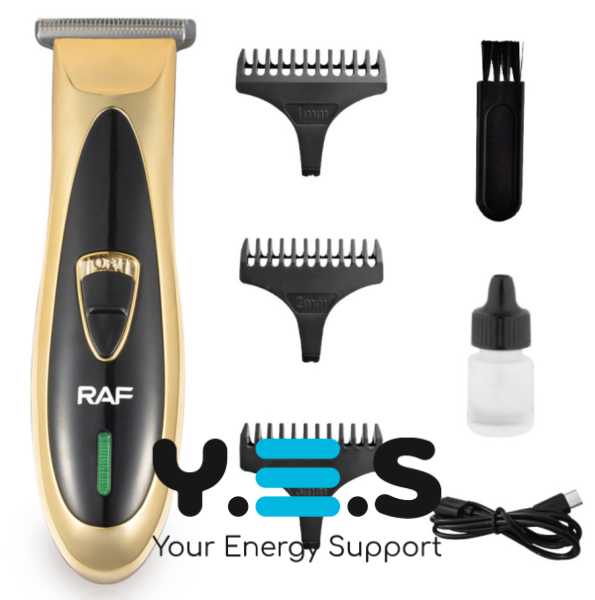 Акумуляторна машинка для стрижки RAF R.4006 + 3 насадки, бездротовий тример з USB-зарядкою