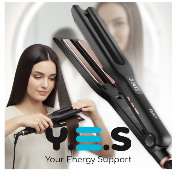 Випрямляч для волосся RAF R.609: керамічні пластини, швидкий нагрів, подвійна праска-стайлер