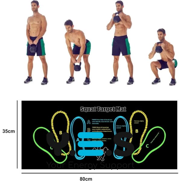 Килимок Clefairy для присідань із напрямною стоп — фітнес-мат для домашніх тренувань і правильної постановки ніг