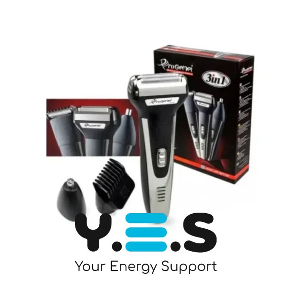 GEEMY GM-598 3-в-1: машинка для стрижки, електробритва та тример для носа/вух, акумуляторна