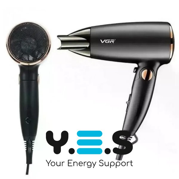Дорожній складаний фен VGR V-439 1600W з холодним обдувом і насадкою-концентратором