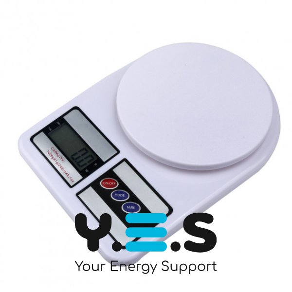 Кухонні електронні ваги DT 400 до 10 кг з LCD-дисплеєм, білі