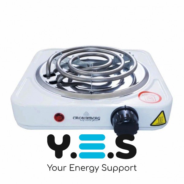 Електроплита настільна Crownberg CB-3740, 1 конфорка спіральна, біла