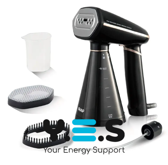 Вертикальний ручний відпарювач-праска RAF R-1272 для одягу з насадками для делікатних тканин