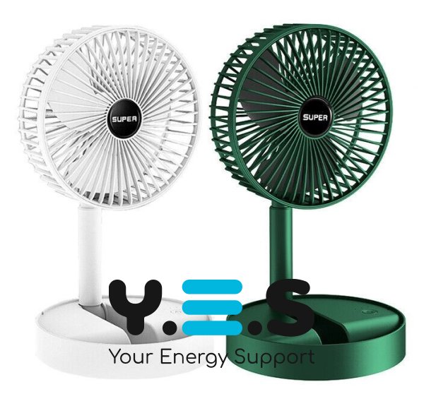 Портативний складаний міні вентилятор Telescopic Folding Fan для дому/столу, USB-зарядка