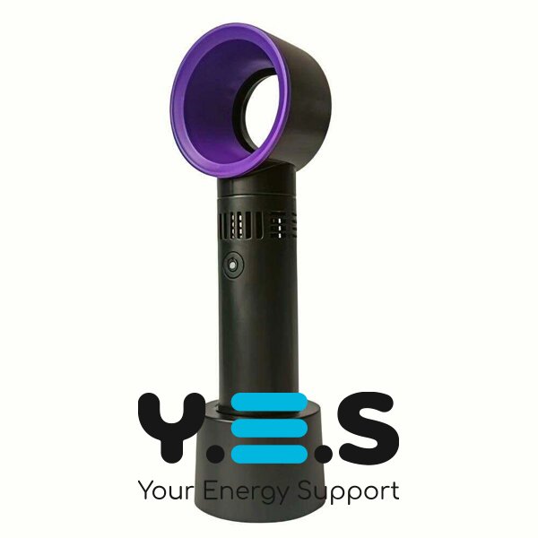 Міні безлопатевий вентилятор-фен для сушіння вій, чорний, акумулятор 2000 mAh